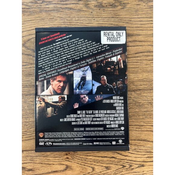 The Fugitive 1993 DVD Action Thriller Harrison Ford Tommy Lee Jones Pre-Owned - Picture 3 of 3